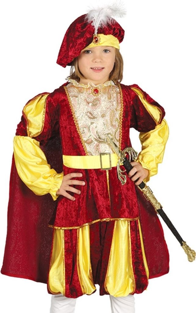 Mittelalter Kostüm Prinz Darius für Kinder 3-9 Jahre Märchen Prinzen Fasching Karneval Mottoparty Kinderfasching