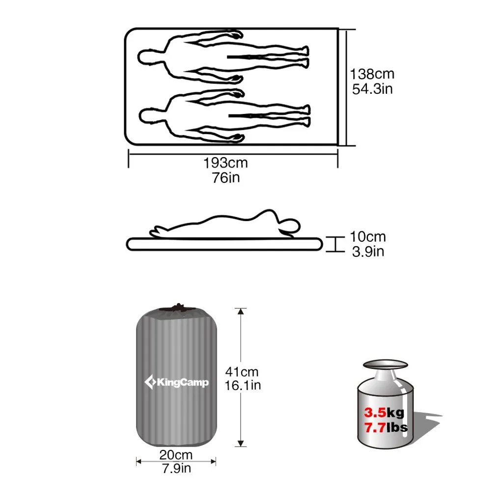 Fini le mal de dos : Matelas gonflable double KING CAMP pompe intégrée - 3