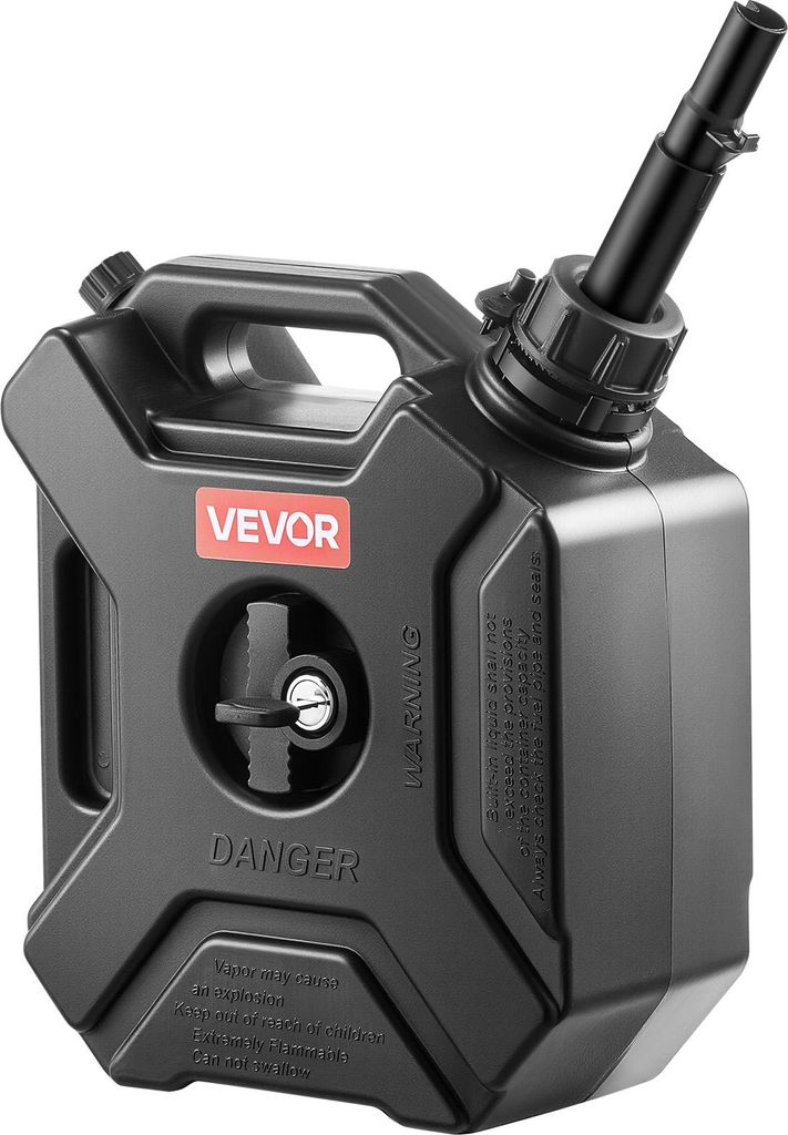 VEVOR Kraftstoffkanister 5 L, Benzinkanister mit Ausguss & verschließbarer Halterung, max. Durchflussrate 15 L/min, Flüssigkeitsbehälter für di...