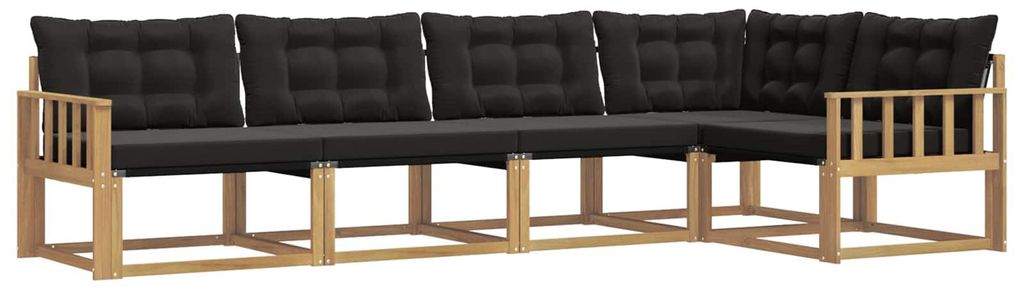 vidaXL Outdoor-Sofagarnitur mit Kissen 5 pcs Weiß und Schwarz