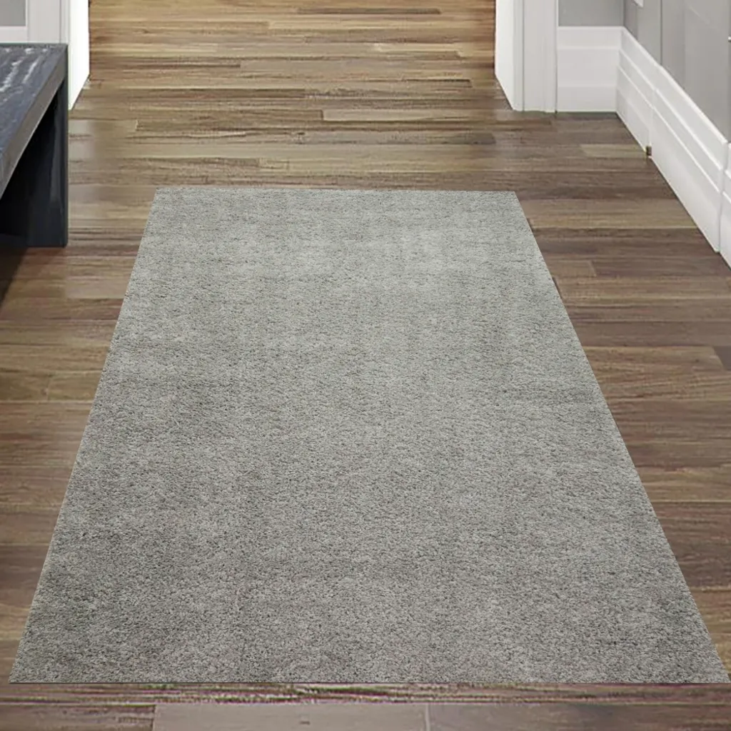 Tapis shaggy gris 80x150 cm anti-froid - Sol chaleureux et confortable