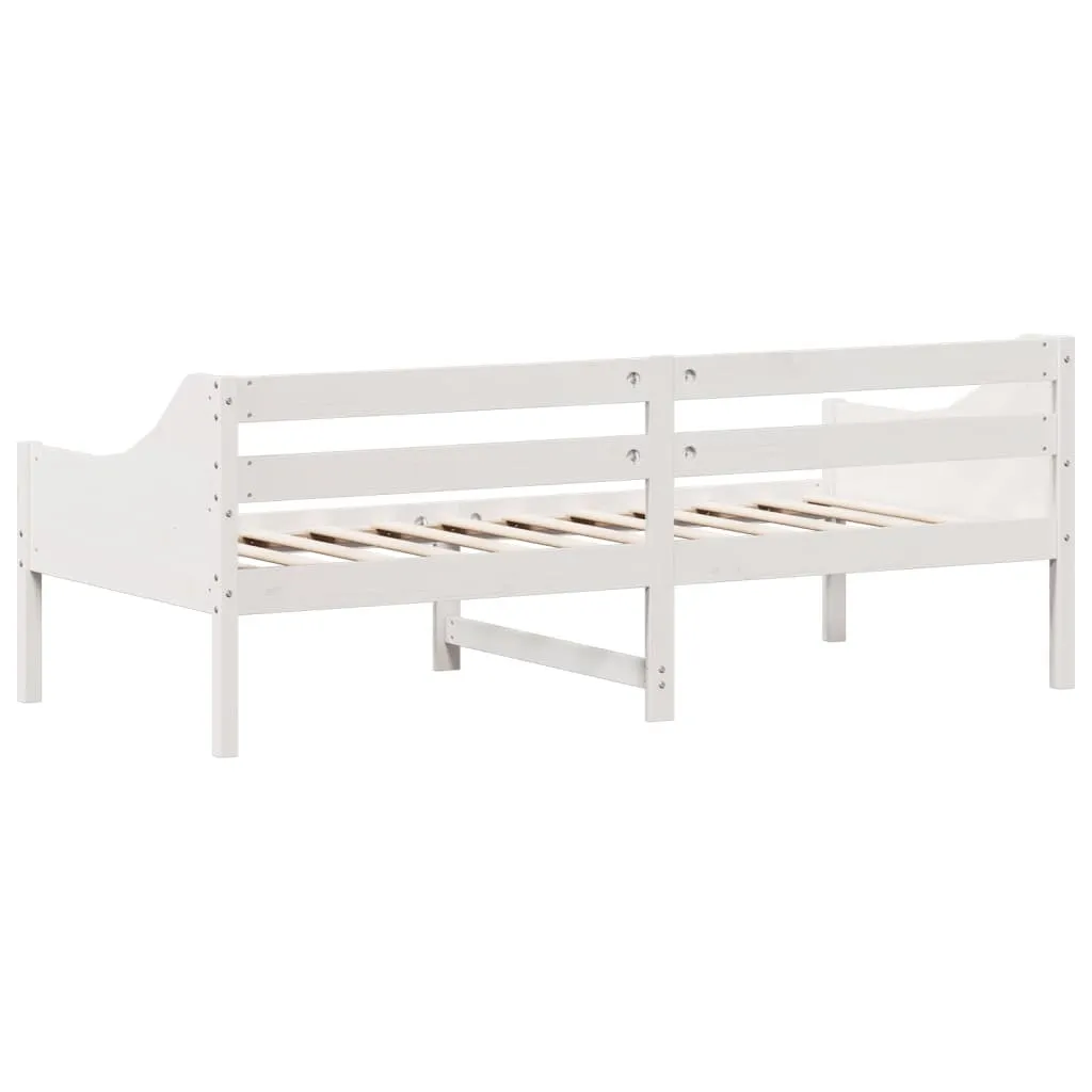 Lit de jour en pin massif blanc 80x200 cm - Structure de lit robuste