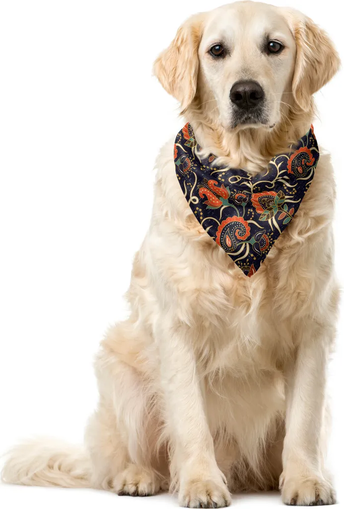 Bandana Cani ABAKUHAUS Indaco: Stile Jacobean 40x40 Qualità Top