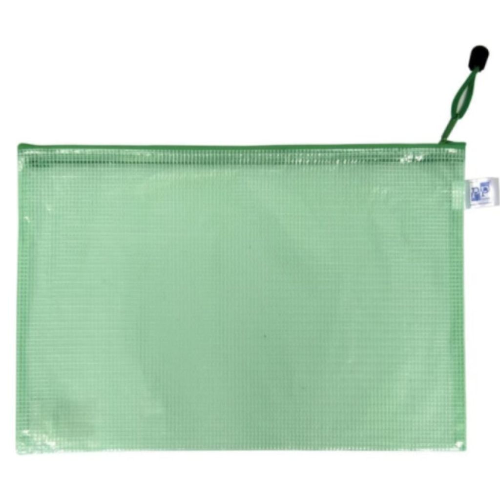 KARTON P+P Mesh Umschlag mit Reißverschluss A5 grün