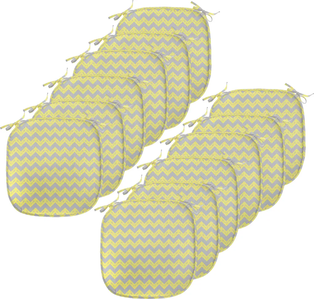 Cuscini Sedie Cucina Giallo Grigio Impermeabili 40x40 - 12 Pezzi
