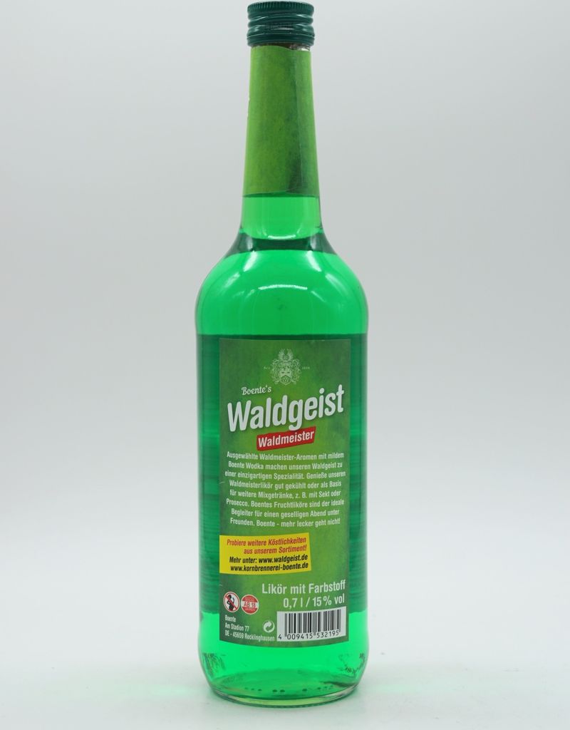 Boentes Waldgeist Waldmeister Likör | 15 % vol | 0,7 l Produktbild 