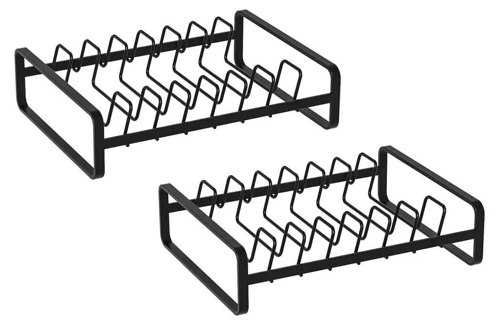 Support assiette métal noir robuste, range-vaisselle vertical compact