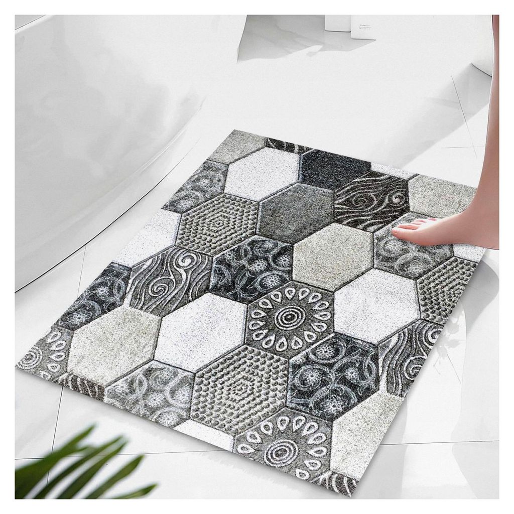 Rutschfeste Duschmatte, 60x60cm Badewannenmatte mit Ablauf, PVC-Luffa Massage Antirutschmatte, Weich Komfort Sicherheits Badematte, Anti-Schimmel A...