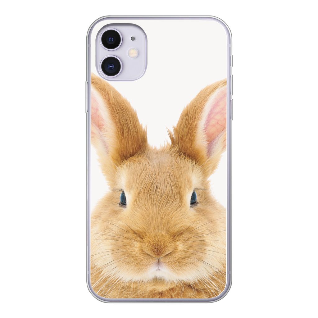 MuchoWow Handyhülle Schutzhülle Hülle für iPhone 11 Kinder - Kaninchen - Kind - Mädchen - Jungen Silikon Softcase Handy Hülle - Handytasche