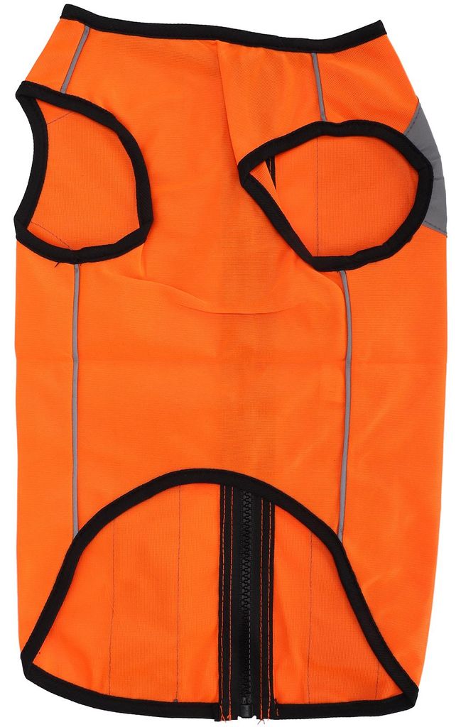Haustier-Nacht-Sicherheitskleidung, leuchtende Jacke, leichte reflektierende Weste, Reißverschluss für Hunde, fluoreszierendes Orange, L