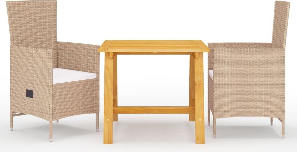 3-tlg. Garten-Essgruppe Beige