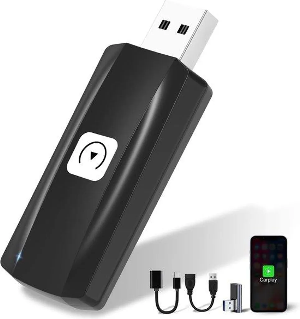 Dongle CarPlay sans fil Bluetooth noir CP-200 adaptateur compact
