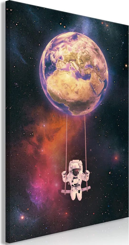 Quadro su tela italiano - Altalena spaziale (1 parte) verticale 80x120 cm Per bambini n-C-0271-b-a