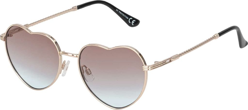 Damen Sonnenbrille Herz Form Designer 80er Modern Urlaub Sommer Strand 30497 Braun-Blau