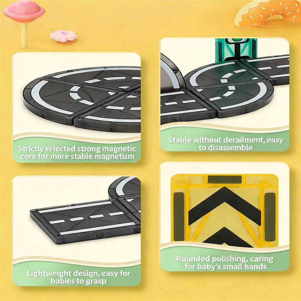 54 Blocs Magnétiques de Construction Route Noire - Jeu STEM 3 à 8 Ans - 6