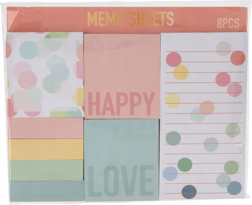 Selbstklebende Papiernotizen 8er Set