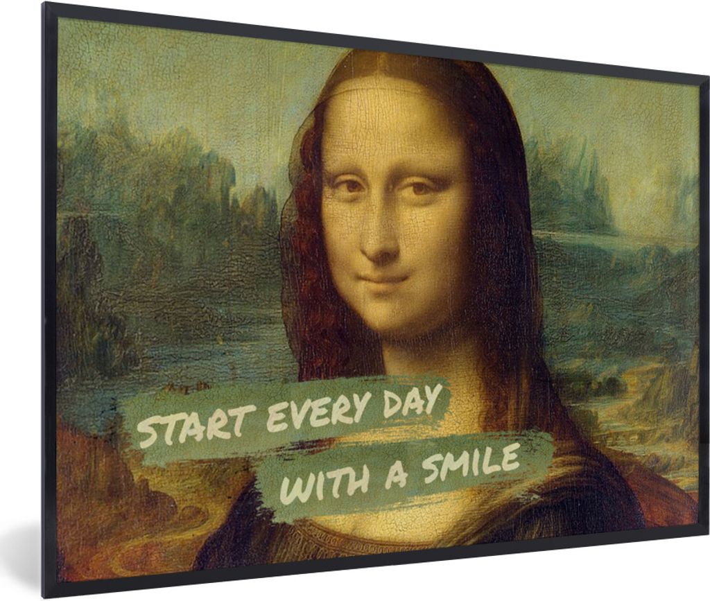 MuchoWow Gerahmtes Poster Mona Lisa - Da Vinci - Zitat 30x20 cm - Poster mit Schwarzem Bilderrahmen Wandposter Rahmen Foto Bilder - Kunstdruck - ...