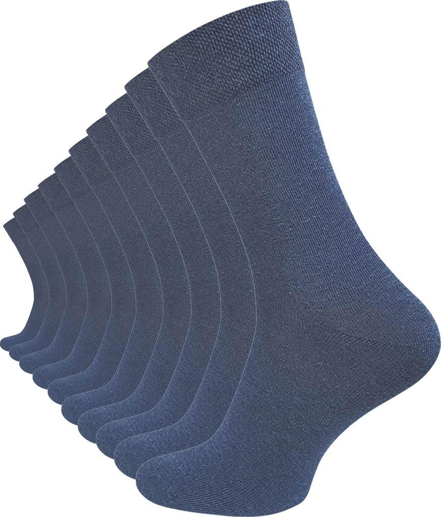 Cotton Prime 10 Paar Komfortsocken ohne Bund Gesundheitssocken aus Baumwolle 35-38 jeansblau