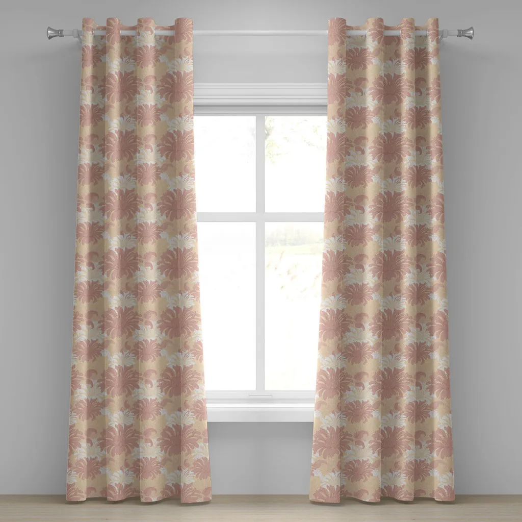 Tenda Decorativa ABAKUHAUS 280x175 cm - Illustrazione Fiori Vite