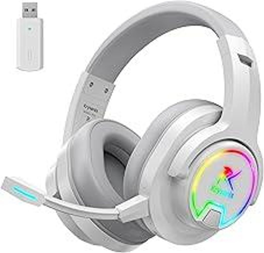 PG3 2.4GHz Gaming Headset Wireless für PS4, PS5, PC, Mac, Switch, 48H Gaming Headset mit Noise Cancelling Mikrofon, Kabelloses Bluetooth Headset m...