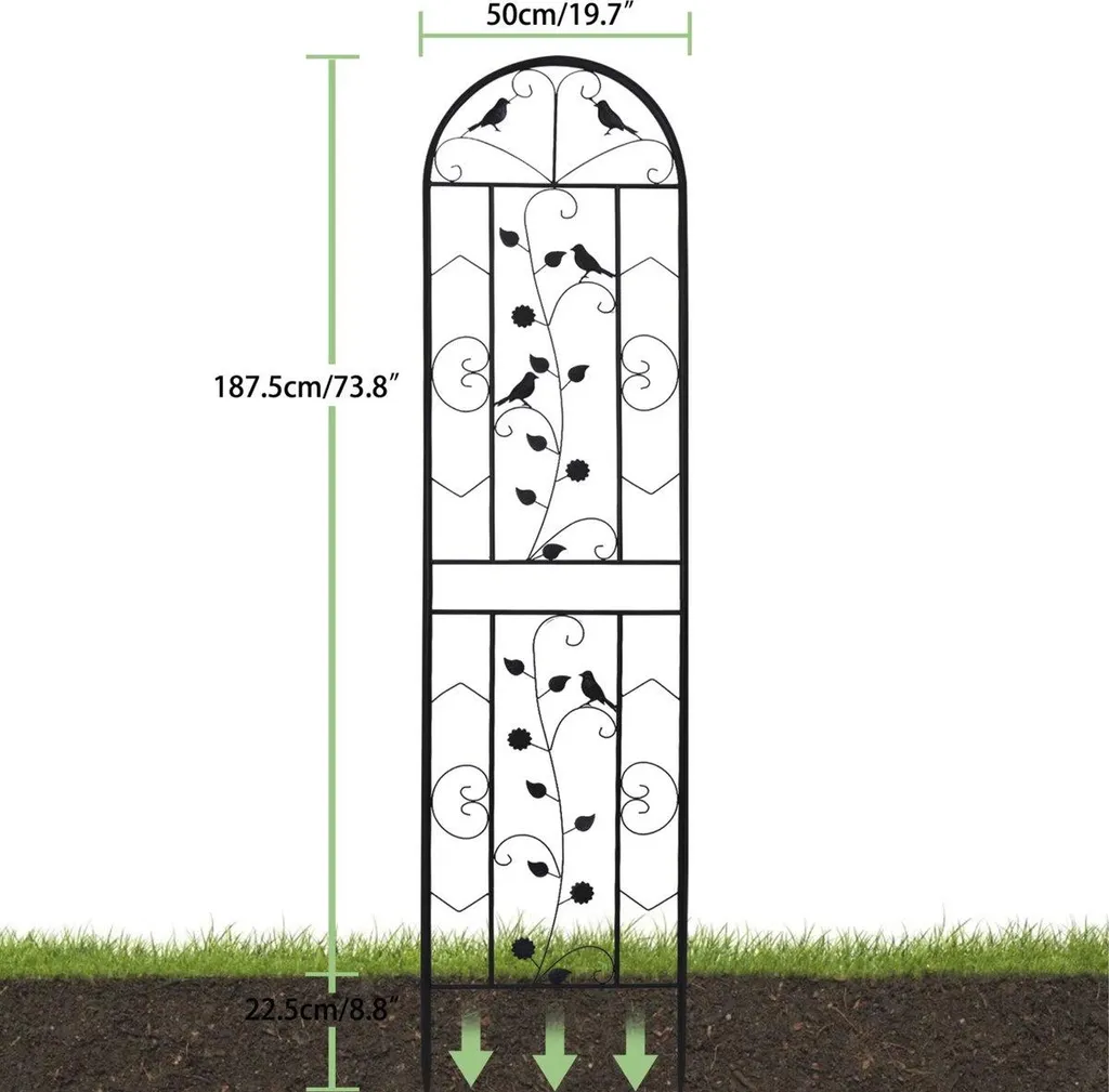 Bordure de Jardin Anti-rouille en Métal Noir 210x50cm - Design Moderne