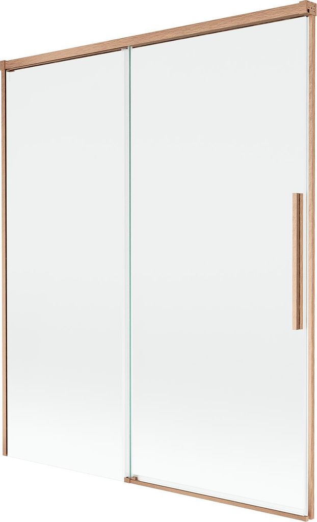 Mexen Rox Badewanne Paravent 2-flügelig zum Schieben 100 x 150 cm, transparent, Chrom - 8C9-100-003-01-00