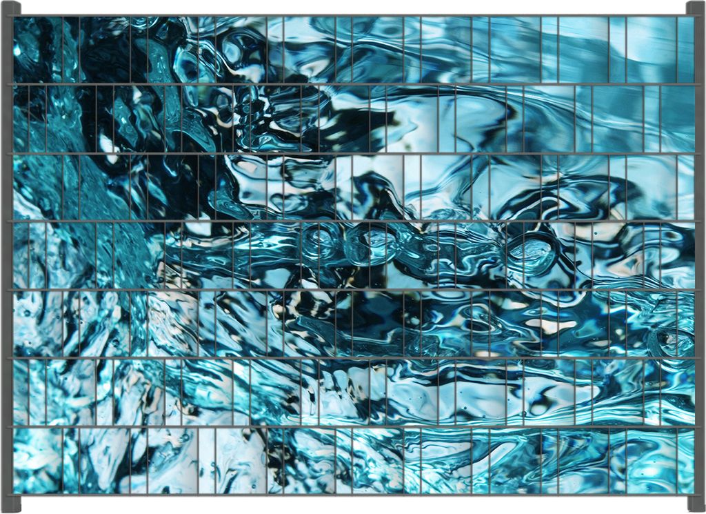 Wallario Zaunsichtschutz mit Motiv Frisches blaues Wasser in Aufruhr für Ein- und Doppelstabmatten Zäune in der Größe 200 x 140 cm