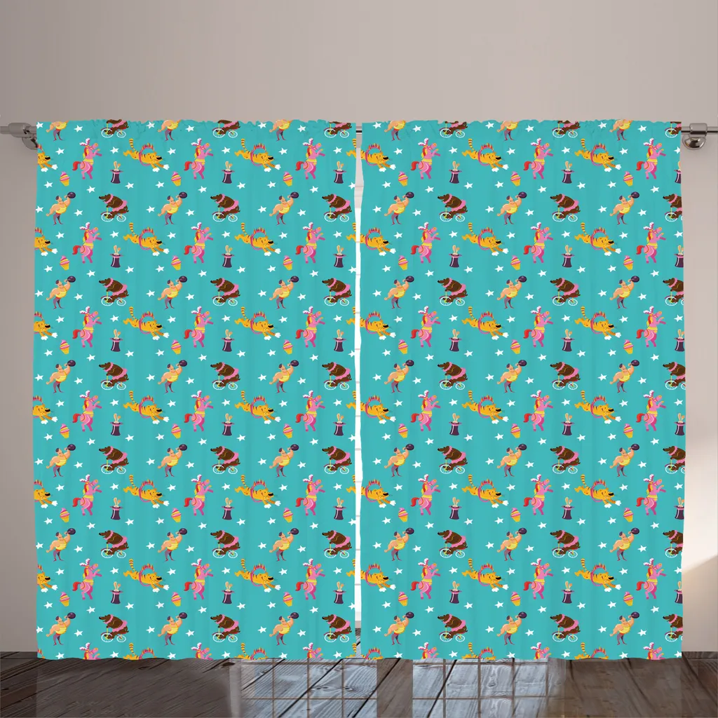 Rideau de Décoration pour Salon Grand Format 280x225cm Motif Cycliste
