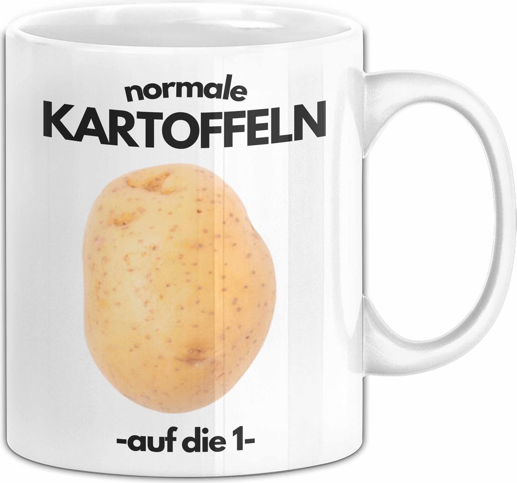 Normale Kartoffeln Auf Die 1 Tasse Meme Geschenk Deutschland Fußball-Fan 2024 Kartoffel (Weiß)