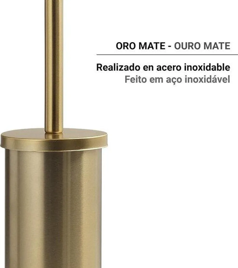 Porte-brosse de toilettes doré mat chic - Modèle brossé série Luxe Luxe