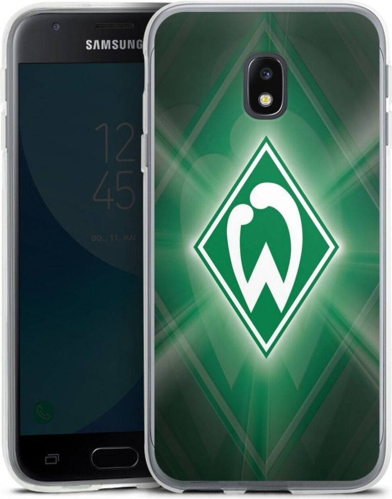 DeinDesign Handyhülle für Samsung Galaxy J3 Duos (2017) Silikon Hülle Case Smartphone Schutzhülle Offizielles Lizenzprodukt SV Werder Bremen Wa...