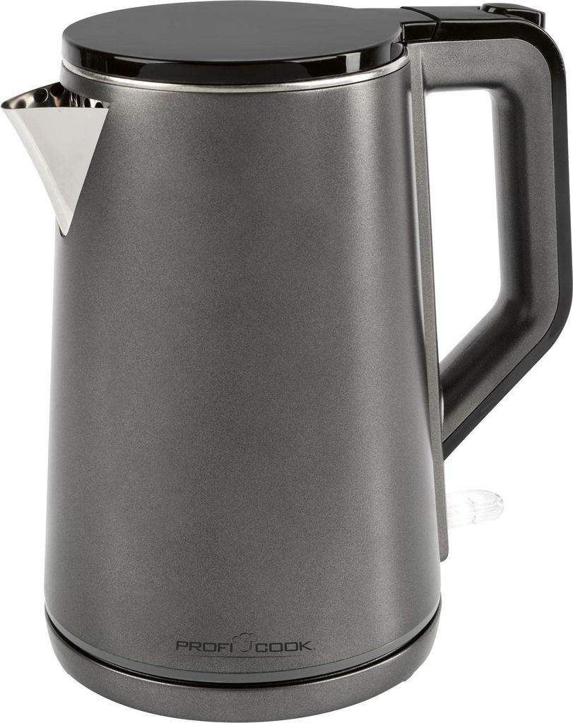 A studio shot of a kettle on a white background.
