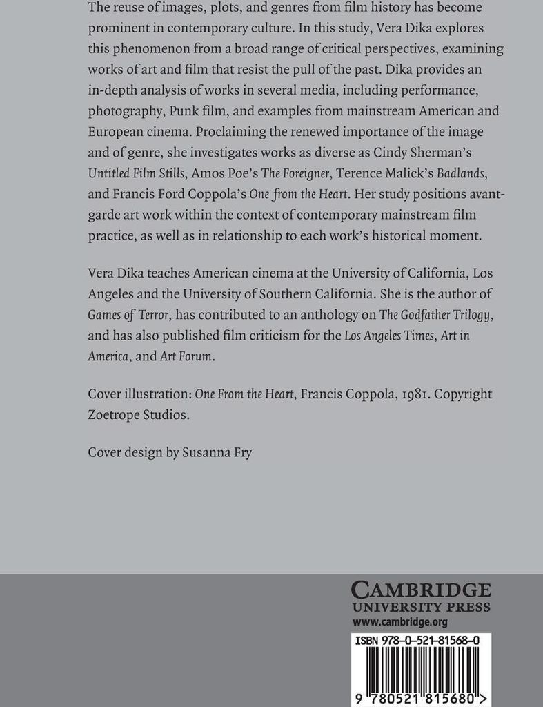 Cambridge studies in film: Recycled culture in contemporary art and film: the