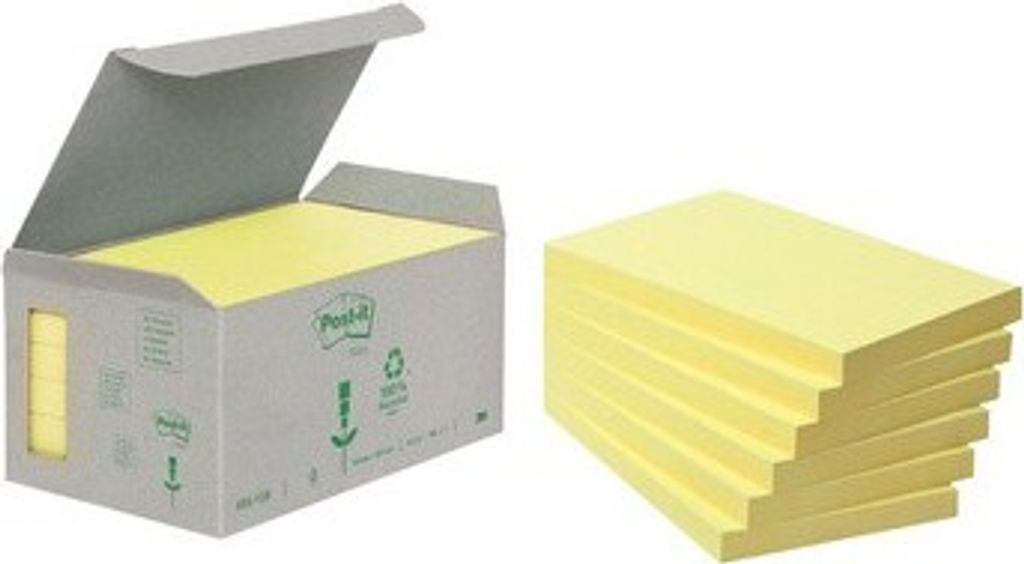 Post-it Haftnotizen Recycling 38 x 51 mm gelb 6 Blöcke á 100 Blatt