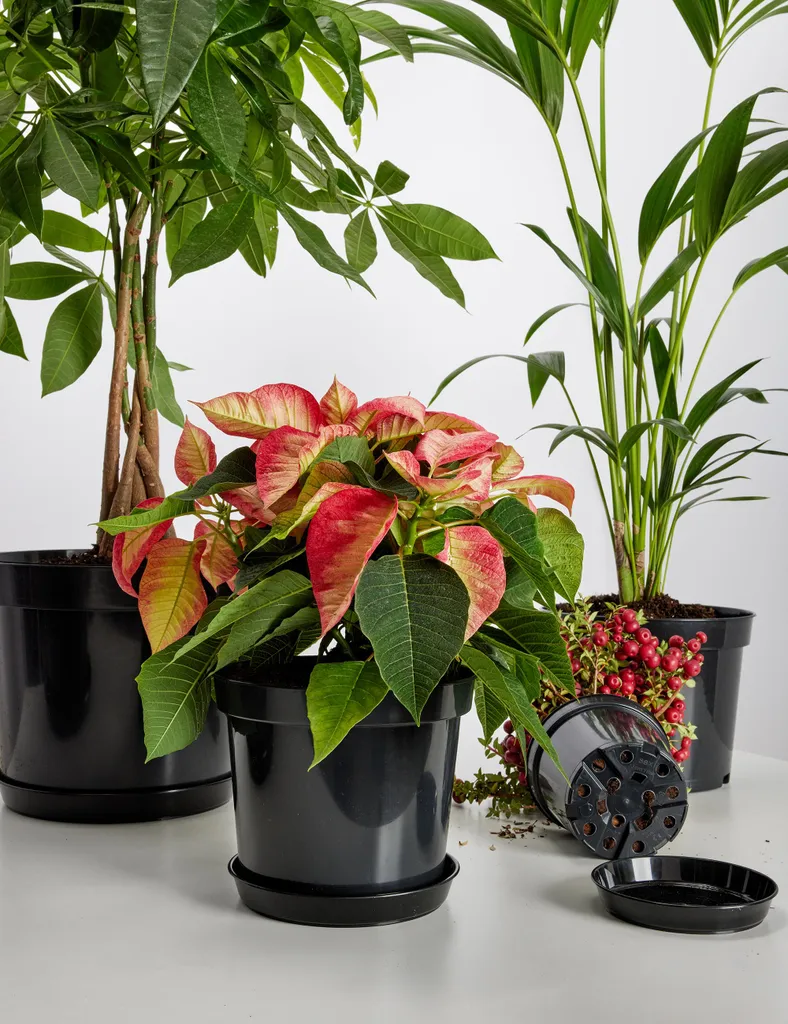 Garronda GD-0025 Lot de 10 Pots de Fleurs Noirs ⌀ 32,7 cm pour Jardin - 3