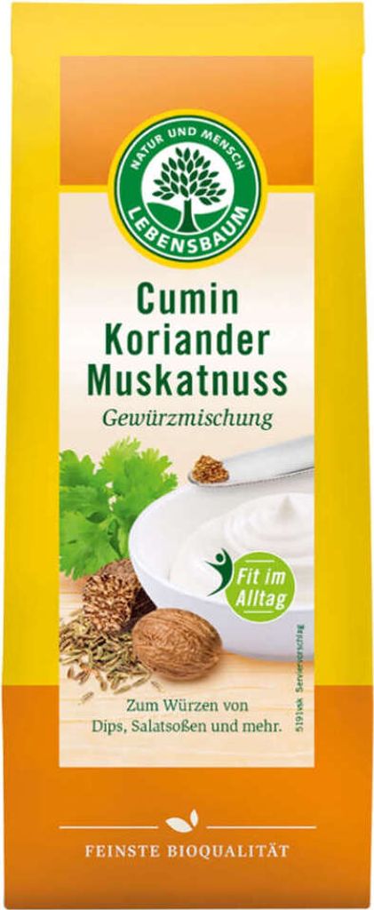 A product package for a spice mix with ingredients shown.