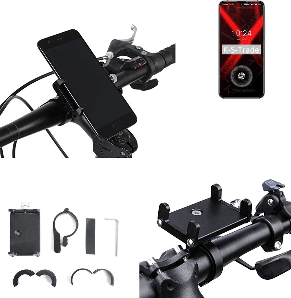 K-S-Trade Handyhalterung für das Fahrrad kompatibel mit UMIDIGI X Halter Lenkstange Fahrradhalterung Motorrad Bike Mount Befestigung Smartphone Handy