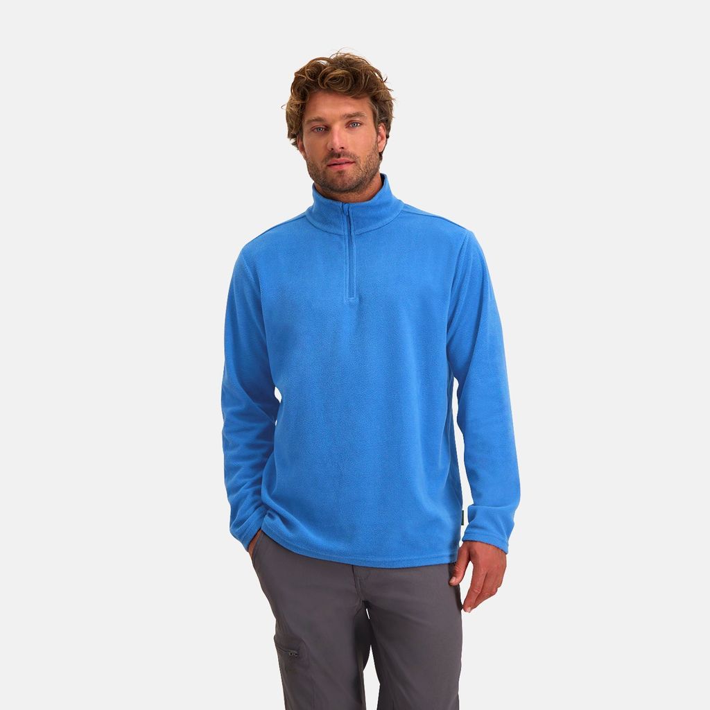 NOMAD Fleeceweste Herren | L | Blau | Atmungsaktiv und schnell trocknend | Fleecepullover mit halbem Reißverschluss