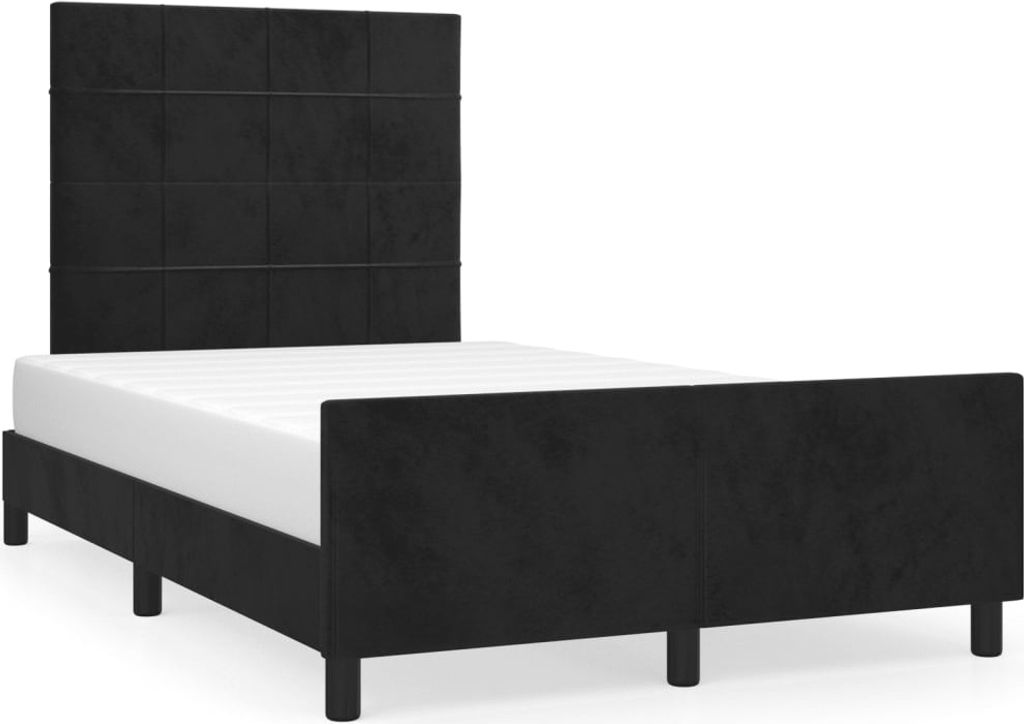 vidaXL Bettgestell ohne Matratze Schwarz 120x190 cm Samt