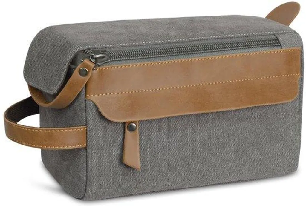Sacoche de voyage pour produits de soin en cuir noir Reis pratique