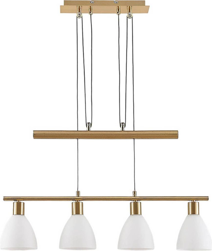Lindby Hängelampe Simeon, messingfarben, Glas, 73 cm, E14 Produktbild 