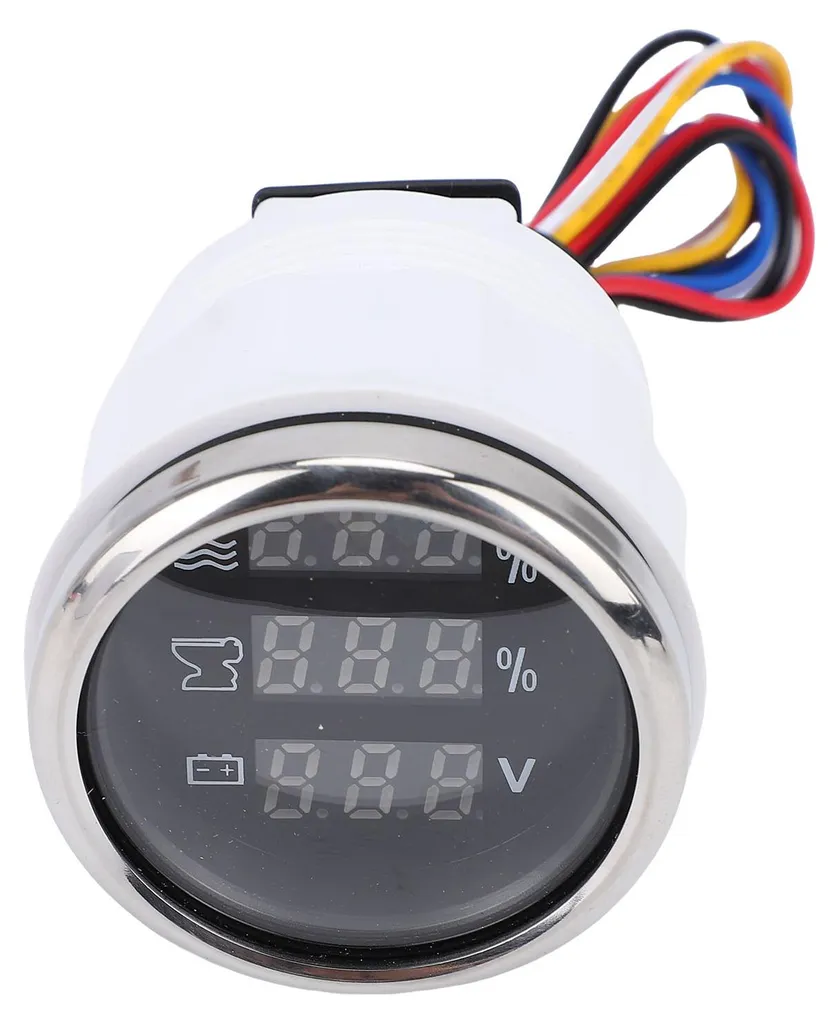 Indicateur Numérique Multifonction 52mm - Eau et Voltmètre Bateau, Camping-car