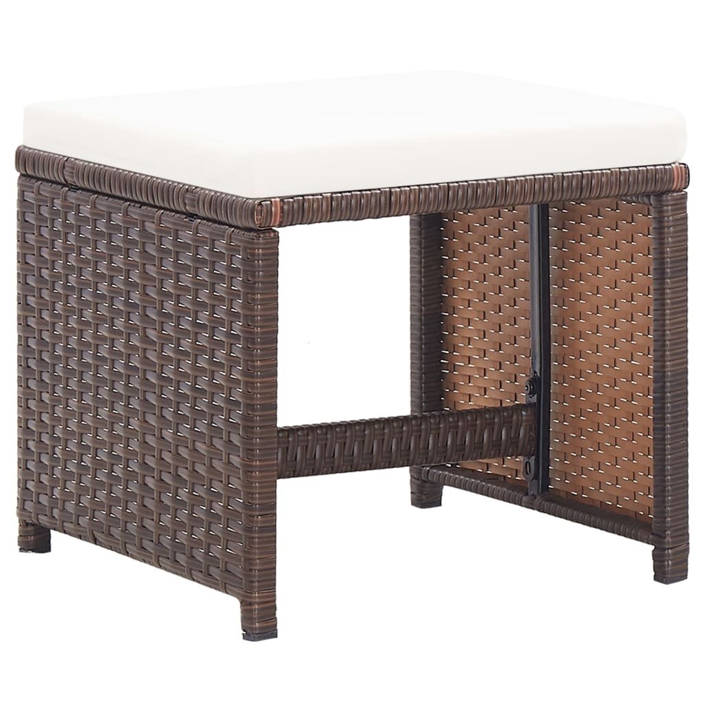 vidaXL Sgabello da giardino 2 pezzi con cuscino di seduta Immagine del prodotto 
