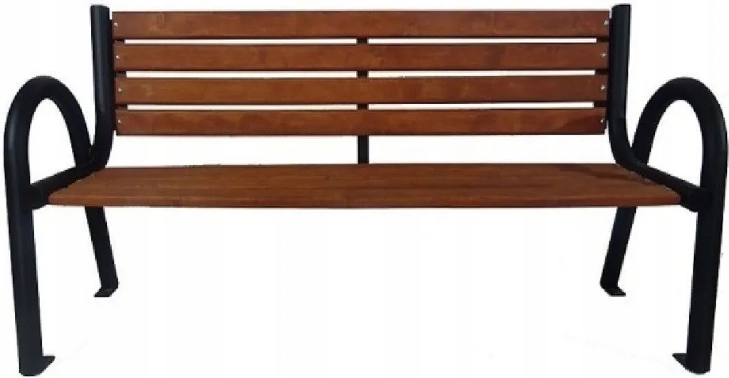 QLS Banc de jardin Bruxelles 9528 en acier et bois avec dossier robuste