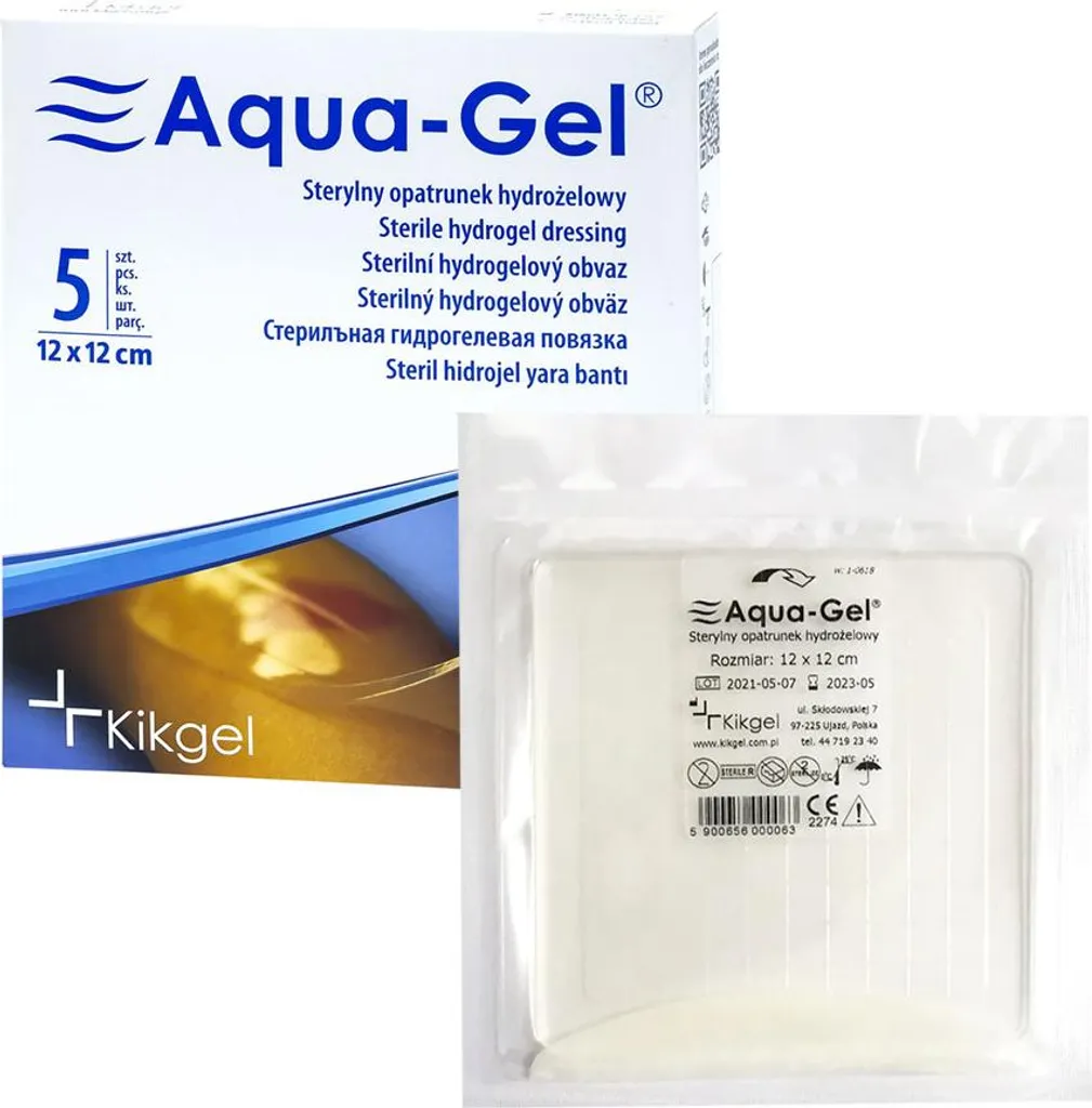 Medicazione Aqua Gel Idrogel 12x12 cm 5 pz | Trattamento Ustioni e Ferite
