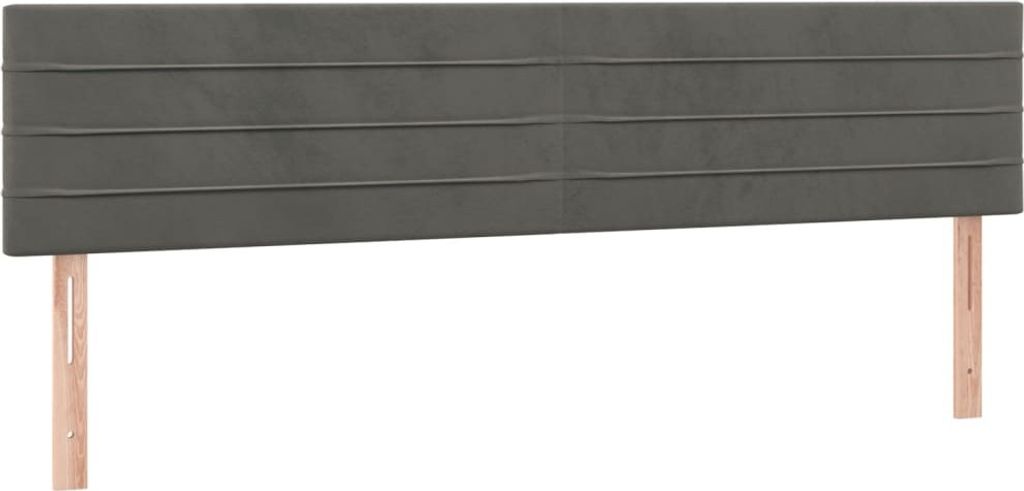 vidaXL Testiere 2 pz. Velluto grigio scuro 100x5x78/88 cm Immagine del prodotto 