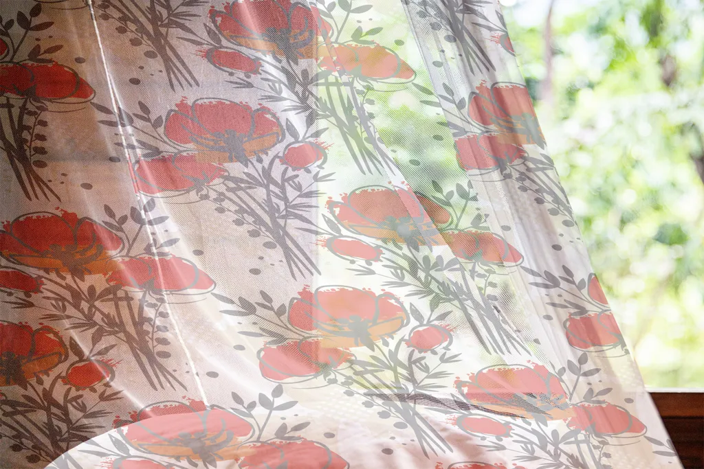 Grande Décoration Murale Coquelicots Rouges Satin Soyeux ABAKUHAUS XXL - 3