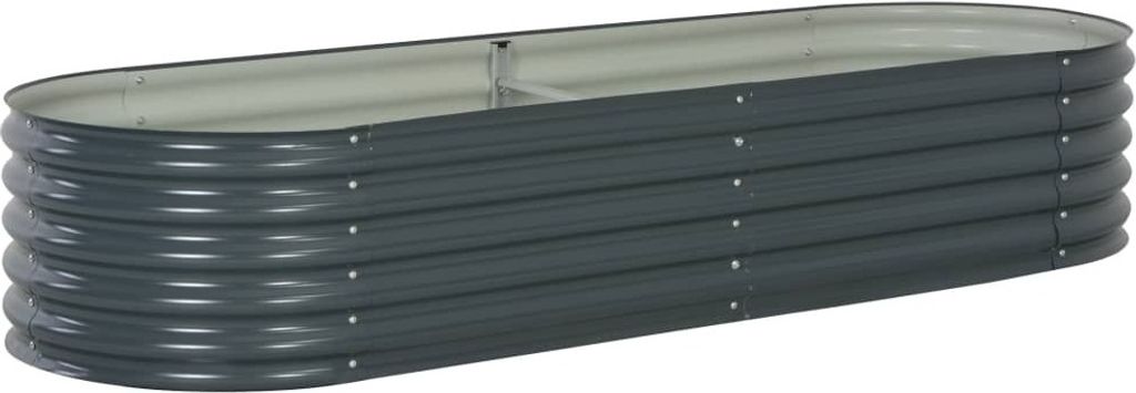 Grau Garten-Hochbeet 240x80x44 cm Verzinkter Stahl