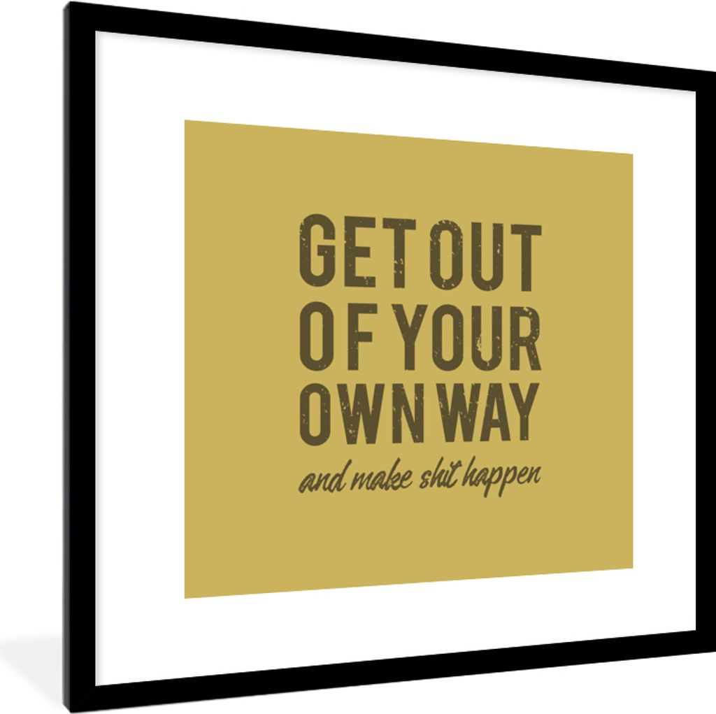 MuchoWow® MuchoWow® Gerahmtes Poster Jahrgang - Text - Gelb Produktbild 