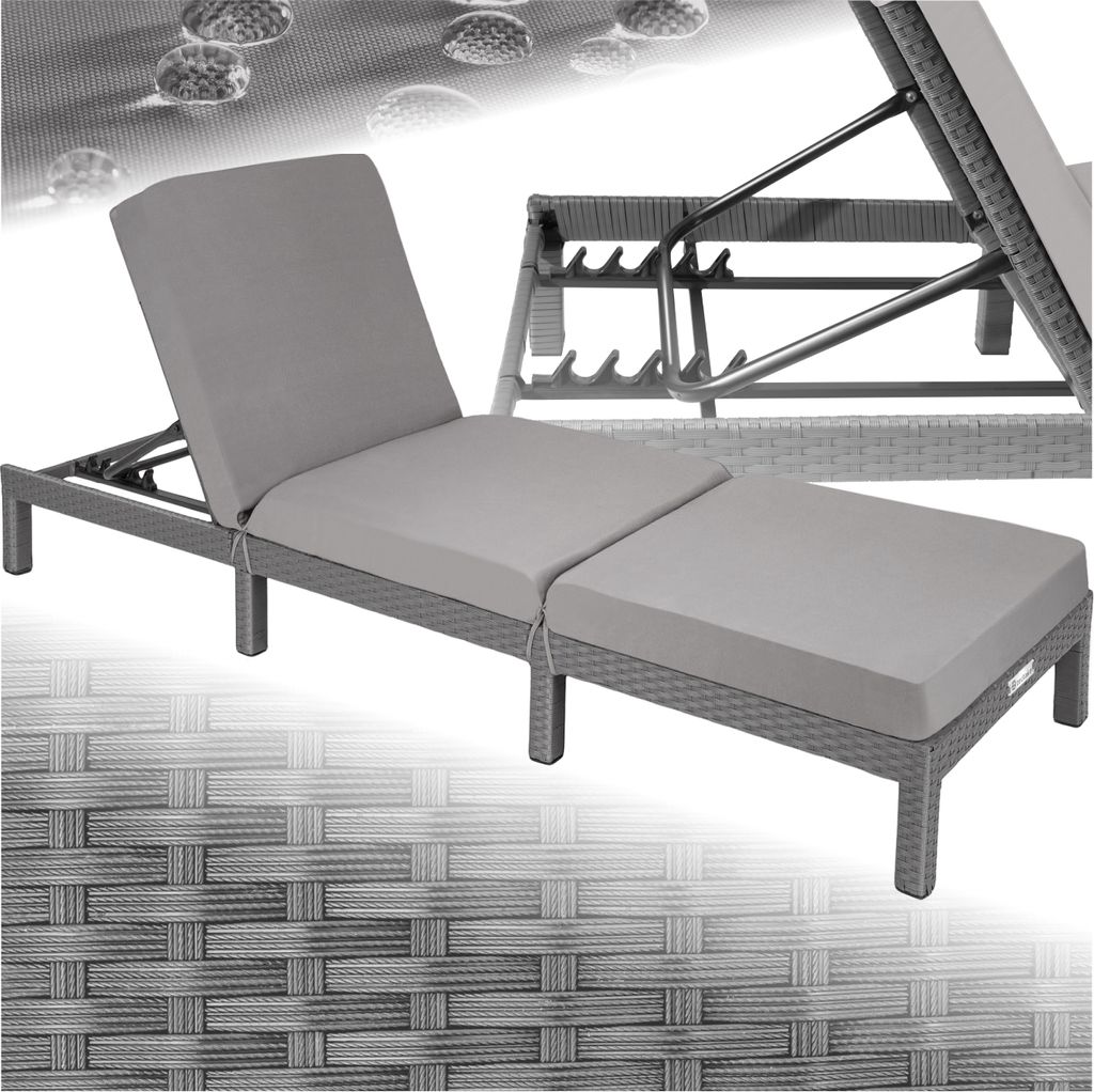 tectake® Rattan Sonnenliege Sofia 196 x 66 x 27 cm Produktbild 